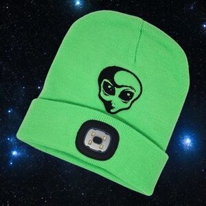 Embroidered Alien Light Up Beanie Hat